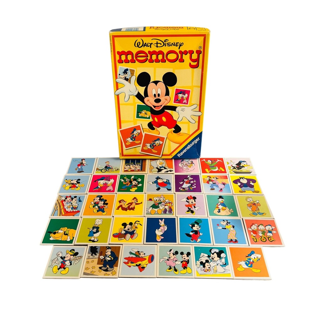 Vtg Disney Memory Match Game 1990 Ravensburger Mickey Mouse 70 Pairs Complete